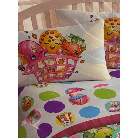 Shopkins Microfiber Fun Colorful Toy Girl Adult Fan Twin Sheet Set of 3 bedsheet - Picture 2 of 6